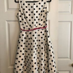 POCKETS- Boat neck polka dot dress